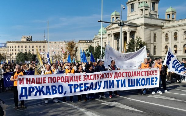 Sindikati prosvetara organizovali veliki protest u Beogradu: Da Vlada ispuni šta je obećala